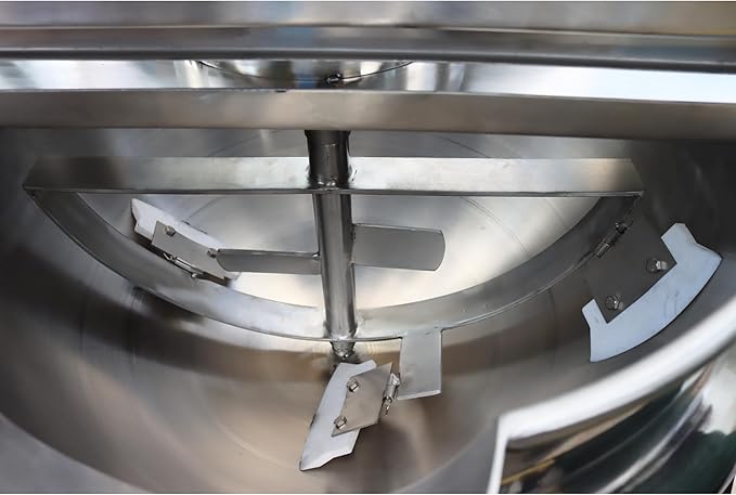 Commercial Cooking Pot Electric Jacketed Kettle with Stirrer Stainless Steel Tiltable Jacketed with Mixer 26.5 Gallon Capacity for Soup Chili Sauce Beverage Jam Porridge 220V