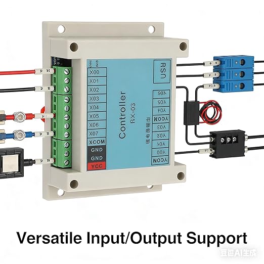 Programmable Logic Controller, PLC 8 Input 7 Output Programmable Control Board for Industrial Automation Magnetic, Programmable Logic Circuits