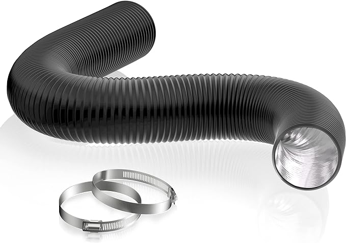 HG Power 3 Inch Air Ducting, 16 Feet Flexible Aluminum Dryer Vent Hose, Three Layer Protection Dryer Hose with 2 Clamps for HVAC Ventilation Heating Cooling Exhaust