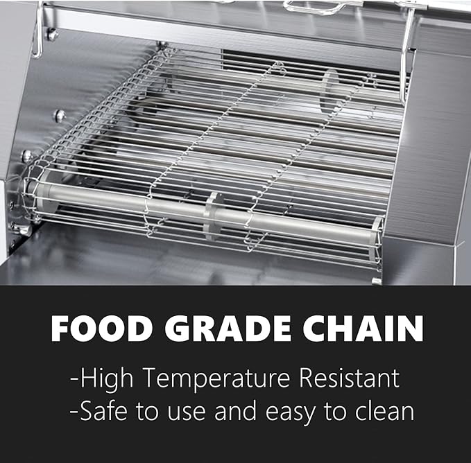 PYY Commercial Conveyor Toaster - 150 Slices/Hour Heavy Duty Stainless Steel Toaster for Toast, Bagel, Bun, Bread, Ideal for Restaurant/Bakery/Buffet
