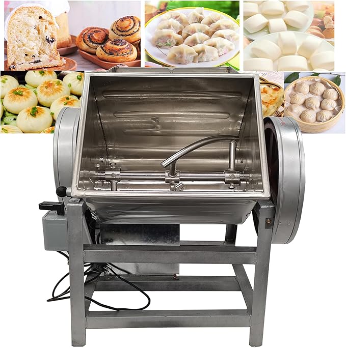 INTBUYING Electric Dough Mixer Commercial 30QT Stand Mixer Flour Pizza Mixing Machine Stainless Steel Dough Blender Kneading Machine Twisted Dragon-shaped Blade 15.5x12x14in Bowl