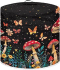 Small Appliance Covers for Air Fryer & Pressure Cooker, Appliance Dust Covers with Pockets Fits Pressure Cooker (8 Quart) and Extra Accessories - Butterfly Mushroom