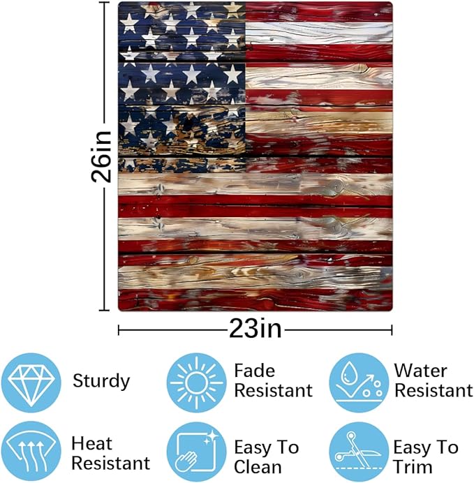 Dishwasher Magnet Cover Old Wooden American Flag Reusable Dishwasher Magnetic Cover Sticker Decorative Dish Washer Door Cover Panel for Home Kitcen Appliance
