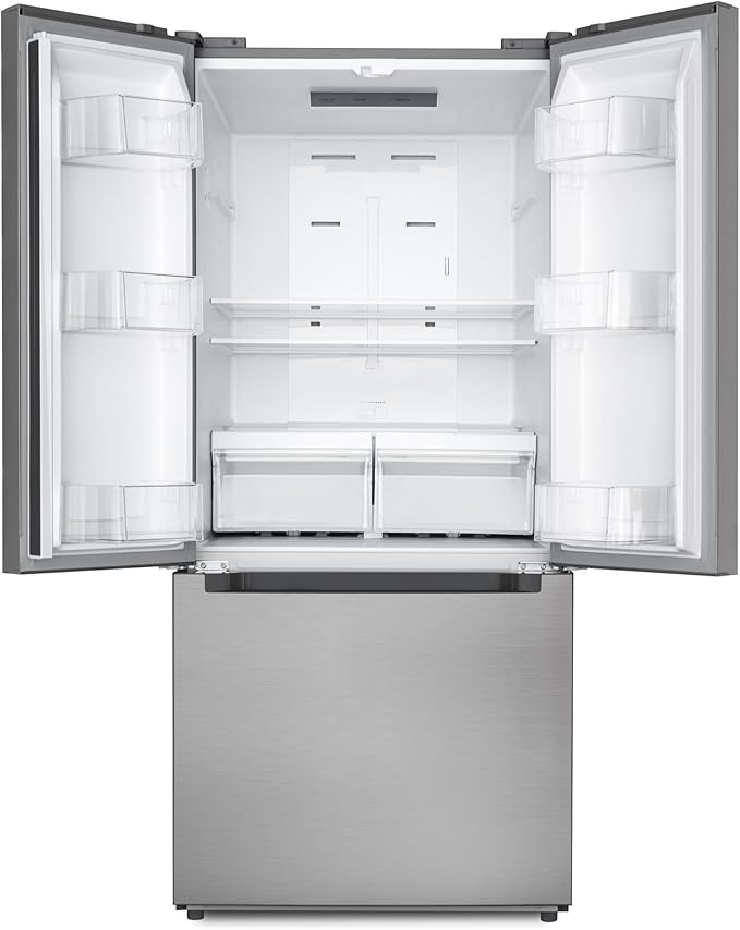 KoolMore 30-Inch and 18.5 cu. ft. Counter Depth French Door Refrigerator with Three Doors and Deep Freezer in Stainless-Steel (KM-RERFDSS-18C)
