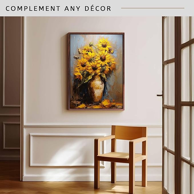 Canvas Floater Frame for Paintings, Fits Up to 1.25" Deep Canvas, DIY Floating Picture Frame for Canvas Prints, Wall Art Frame for Modern Home Décor, Studio Display and Gallery Hanging Walnut 20x24
