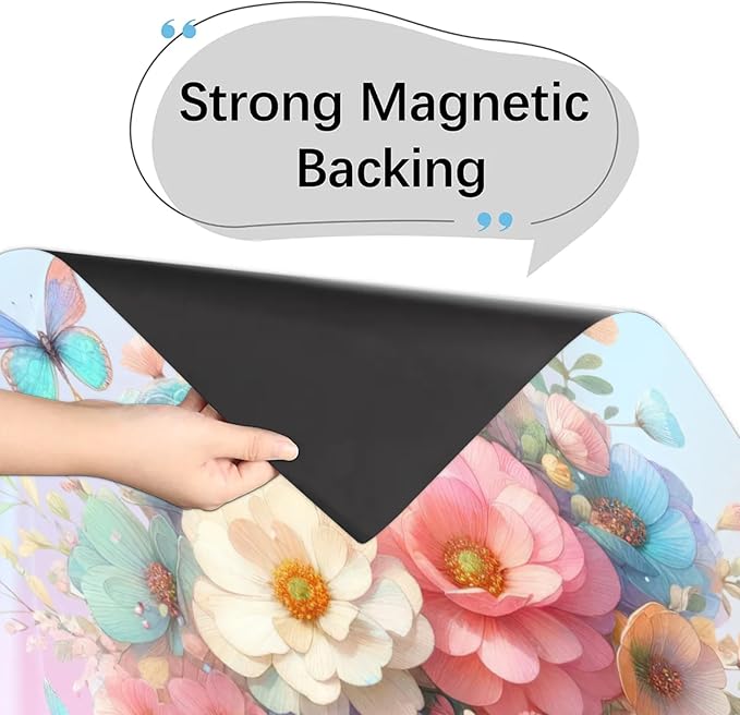 Flower Butterfly Dishwasher Magnet Cover for The Front Dishwasher Door Cover Panel Decals Magnetic Refrigerator Cover for Kitchen Farmhouse Home Decor 23 X 26 in