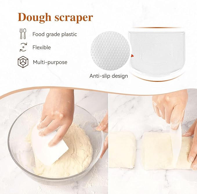 Banneton Bread Proofing Baskets Set of 2, 10" Round & 11" Oval Sourdough Proofing Baskets with Sourdough Bread Baking Supplies, Bread Making Kit
