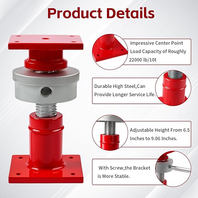 2 Pcs Adjustable Screw Jack Post for House Leveling, Range of Adjustment 6.5"-9", Load 22,000 lbs, Manufacturing House Jacks with Wrench Screw Steel Shores, Floor Jack for House Foundation