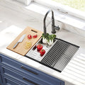 30x18 Inch Stainless Steel Kitchen Sink Undermount Workstation 16 Gauge 10 Inch Deep Single Bowl Handmade Basin with Accessories Multifunctional Workstation Set