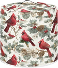 8 Quart Pressure Cooker Dust & Stains Protector Cover Round Bag with Top Handle and Storage Pocket Kitchen Appliance Decoration Christmas Cardinal Bird Print