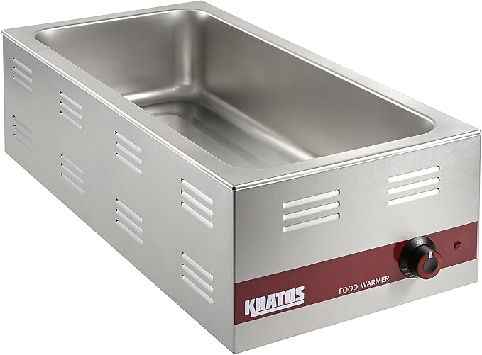 Kratos Commercial Electric Countertop Food Warmer, 4/3-Size Portable Steam Table Food Warmer, 12"x27", 120V, 1500W (28W-532)