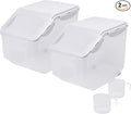 HANAMYA 10 Liter / 20 lbs Rice Storage Container with Measuring Cup, BPA free, For Rice | Grain | Pet Food | Flour, 2 counts, Clear