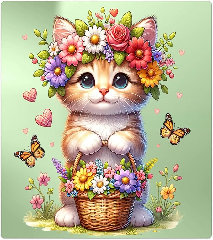 cat Flower sage Green Dishwasher Magnet Cover for The Front Dishwasher Door Cover Panel Decals Magnetic Refrigerator Cover for Kitchen Farmhouse Home Decor 23 X 26 in