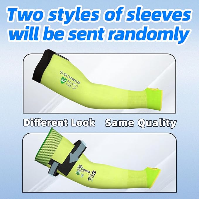Schwer 2 Pairs AIR-SKIN ANSI A6 Cut Resistant Arm Sleeves for Men & Women High Risk Work, Non-PFAS Arm Protectors for High Risk Work, Arm Protectors for Thin Skin, Gardening Sleeves for Farming