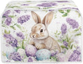 Easter Egg Bunny Print Toaster 4 Slice Cover Dust Fingerprint Protection Universal Size Kitchen Appliance Waterproof Cover