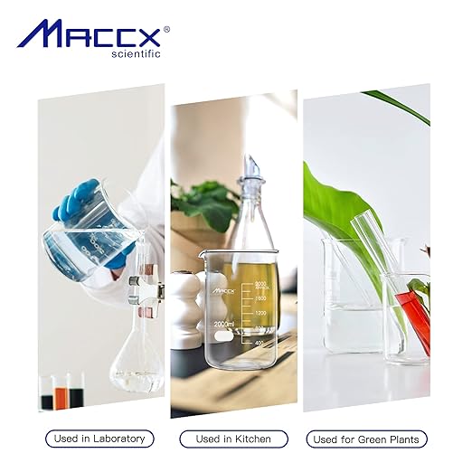 67.6oz(2000ml) Sturdy Glass Beaker, Heavy-Duty 2L Lab Beakers,3.3 Borosilicate Griffin Low Form with Printed Graduation, BKL2K0-001