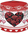 TODIYADDU Red Rose Heart Dust Cover for Electric Pressure Cooker Valentines Air Fryer Cover Dust Cover with Storage Pocket and Handle Portable Instant Pots 3 Quart Pressure Cooker Cover Present