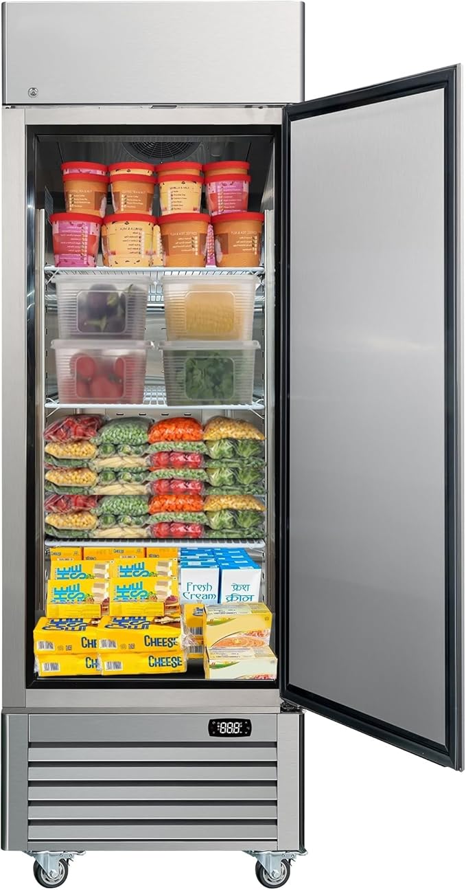 Kenmore 23 Cu.ft Stainless Steel Commercial Freezer – Upright Convertible Refrigerator, Frost Free, Congelador For Restaurant, Industrial Use, Cafe, Shop, Reach-In Full-Size
