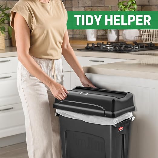 Trash Can Swing Lid,Compatible with 16/23 Gallon Slim Jim Trash can with lid, Heavy Duty Plastic for Kitchen, Living Room, Outdoor Use,Pack of 1