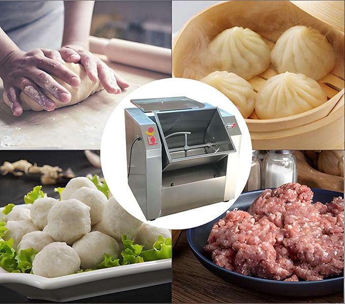 Commercial Dough Mixer 50KG/110LB, 3000W Heavy Duty Electric Flour Kneading Machine with Safety Stop-on-Open Lid & 90° Tilt Bucket, 110V for Restaurant Bakery