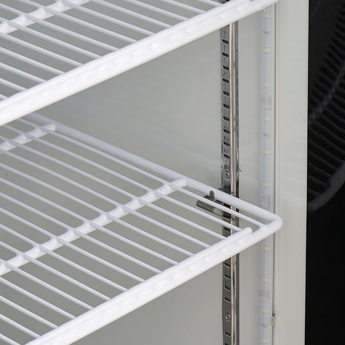 Kratos Commercial Two Door Merchandising Refrigerator, Sliding Two Door Mobile Black Display Refrigerator for Shops and C Stores, 53" Wide, LED Lighting, 115V (67K-208)