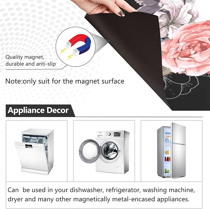 Dishwasher Magnet Cover Skull Magnetic Refrigerator Panel Halloween Decorative Vinyl Fridge Microwave Sticker Home Seasons Decor, 26x23 in