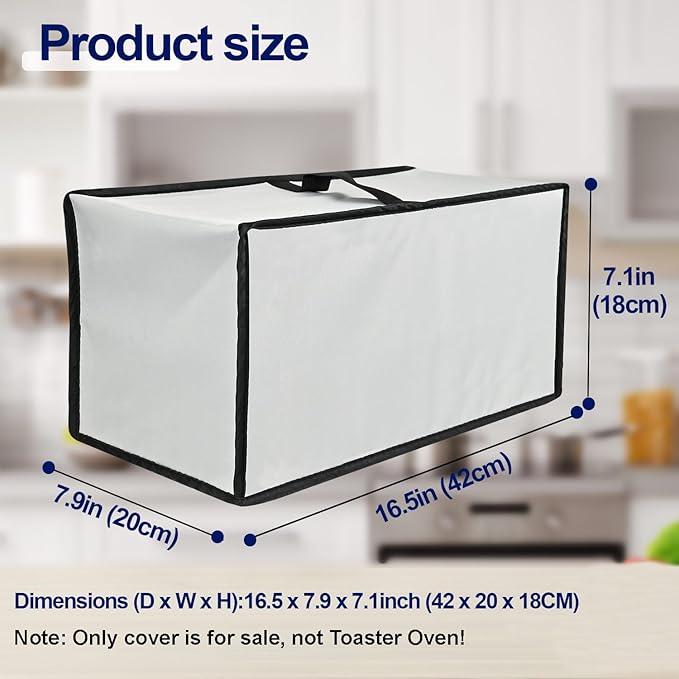 Toaster Cover Waterproof Heat-Resistant Dustproof Protective Case Heavy Duty Cover for Mueller UltraToast 4 Slice MT-110ss/Elite Gourmet ECT-3100 4 Slice Toaster (Silver grey)