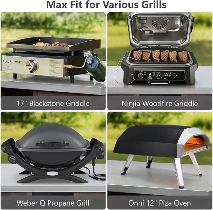 78.3" Outdoor Kitchen Island with Foldable Grill Table - Wooden Grill Cart with Stainless Steel Top, Trash Can Storage and Adjustable Shelves