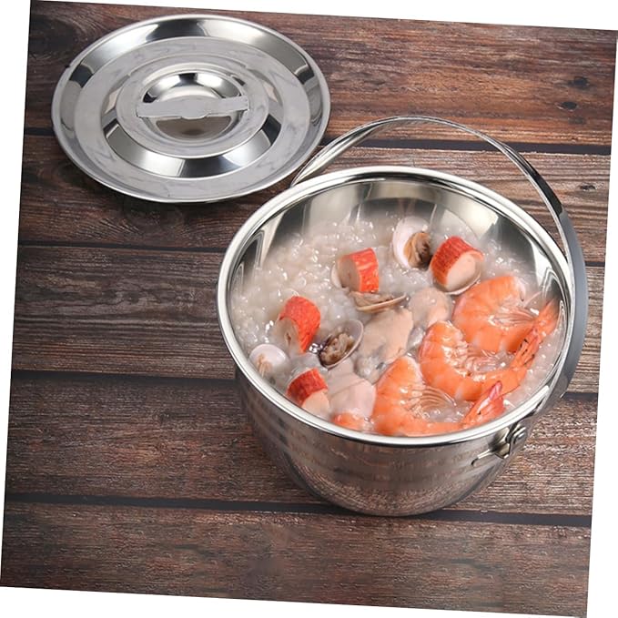 PRETYZOOM Camping Griddle Camping Pot Jacketed Kettle Thicken Child Stainless Steel Thicken Stew Pot Camp Cooking Stainless Steel Cookware