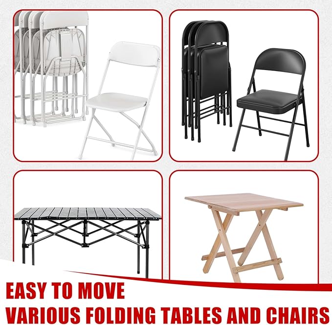 Folding Chair Dollies,Steel Folding Chair Storage Cart,L-Shaped Chair Rack Trolley for Commercial,Home Kitchen,Flat Stacking Plastic Resin