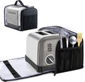 BAGSPRITE Toaster Cover for 2 Slice Wide Slot, Full Open Dust Covers for Kitchen Appliances Compatible with Cuisinart, BELLA, Black and Decker 2 Slices, Toaster Bags with Zipper Closure (Cover Only)