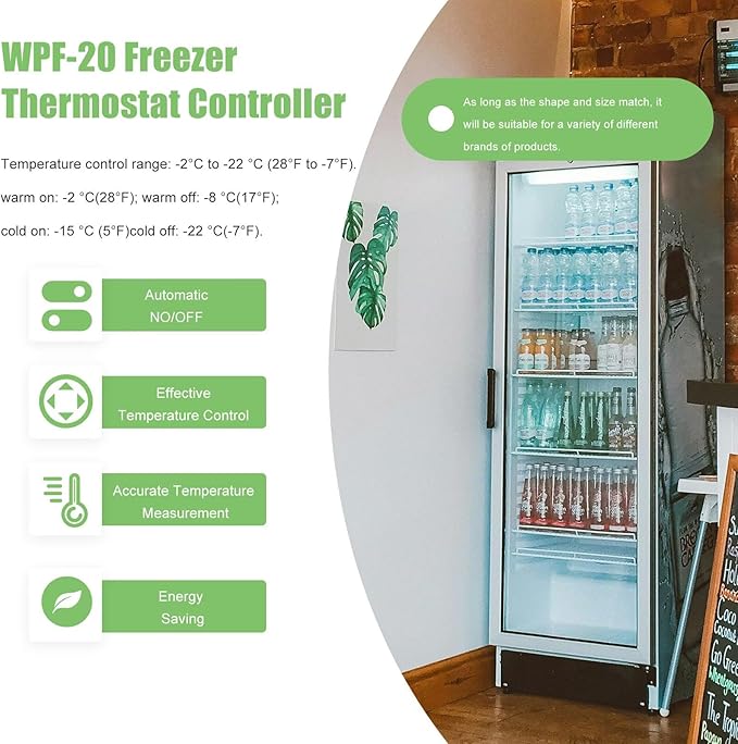WPF-20 Fridge Temp Control Freezer Temperature Control Thermostat 2 Pin for wpf16 and wpf18, Replacement WR09X10197 Thermostat by YTXXDEUS