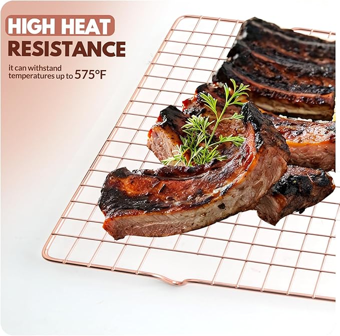 2 PCS Cooling Racks for Cooking and Baking, 15x10 Inches Stainless Steel Cooling Rack, Sheet Pan with Wire Rack for Baking Sheet, Bacon Rack Oven Safe Fits Jelly Roll Sheet Pan