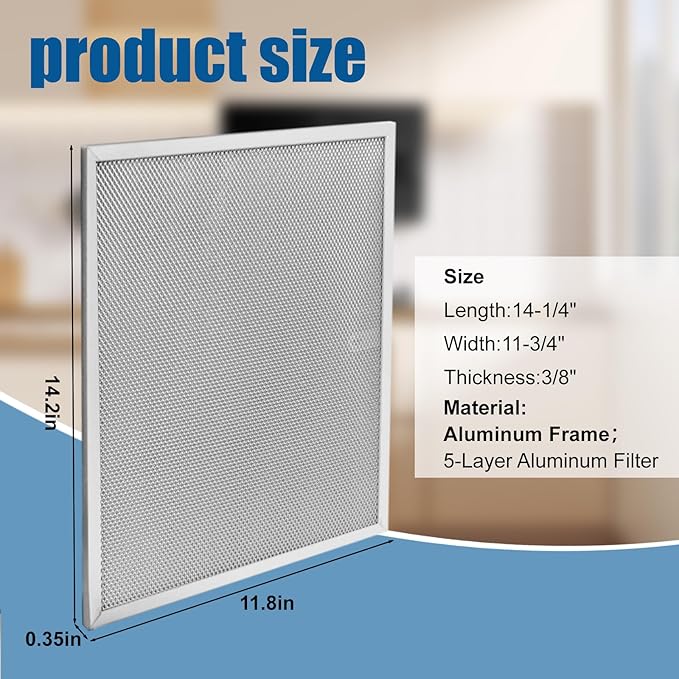 BPS1FA30 Range Hood Filter by ENKTIK 11.8" x 14.3"Compatible with NuTone Allure & Broan Stove Hood Vent Filter Fits QS1 QS2 30" Hoods - Replacement 99010299 -Blocks Grease & Filters Oven Air (4-Pk)