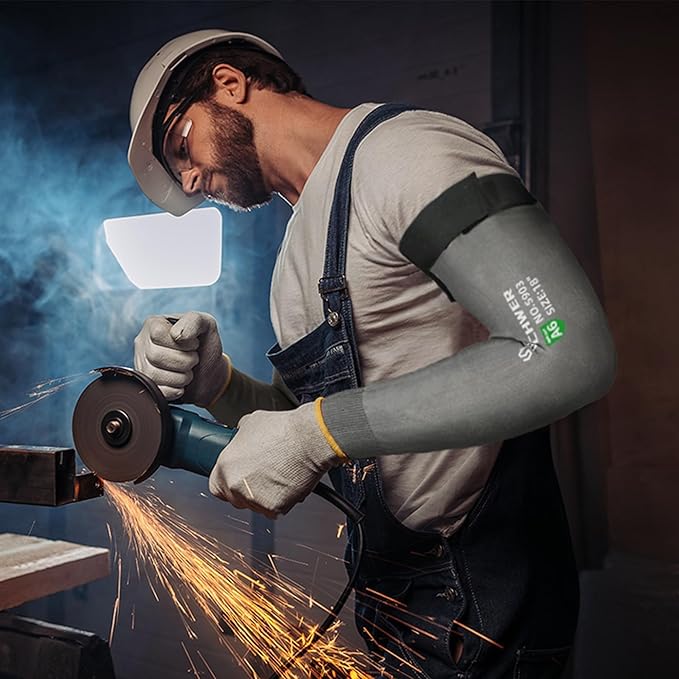 Schwer AIR-SKIN ANSI A6 Cut Resistant Arm Sleeves for Men & Women S903, Non-PFAS Arm Protectors for High Risk Work, Arm Protectors for Thin Skin, Gardening Sleeves for Farming, Lightweight, Breathable