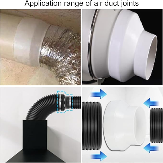 PATIKIL 5" to 3" Duct Reducer, Duct Connector Ducting Inline Adapter Increaser ABS Plastic Vent for HVAC Heating Cooling Air Ventilation (120-80mm)