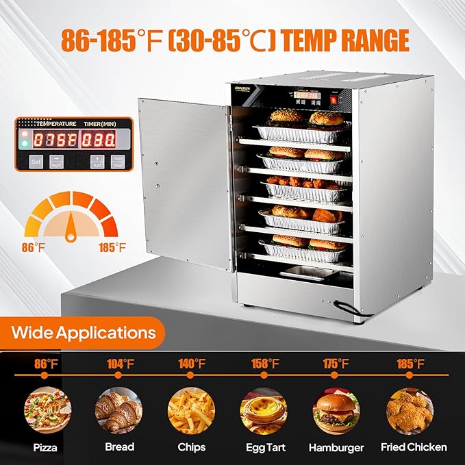 ROVSUN 5-Tier Commercial Food Warmer, Hot Box Food Warmer Pizza Warmer w/Removable Shelves Water Tray, Hot Holding Cabinet Electric Countertop for Catering Buffet Restaurant