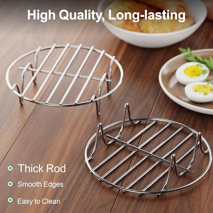 GSlife Instant Pot Steamer Rack - Stainless Steel Instant Pot Accessories, 2 Pack Steam Rack for 3, 6, 8 Qt Pressure Cooker, Cooking Cooling Steaming Baking Rack 7''
