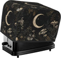 2 Slice Toaster Cover for Kitchen Vintage Botanical Moon Waterproof and Dustproof Toaster Dust Cover with Side Pockets Decorative Universal Cover for Wide Slot Toasters and Small Appliances