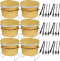 Meanplan 6 Set Disposable Chafing Dishes Buffet Set Gold Chafer Wire Racks Stand Kit Dish Food Warmer Catering Serving Trays Party Supplies Include Chafer Pans Serving with Utensils and Buffet Stand