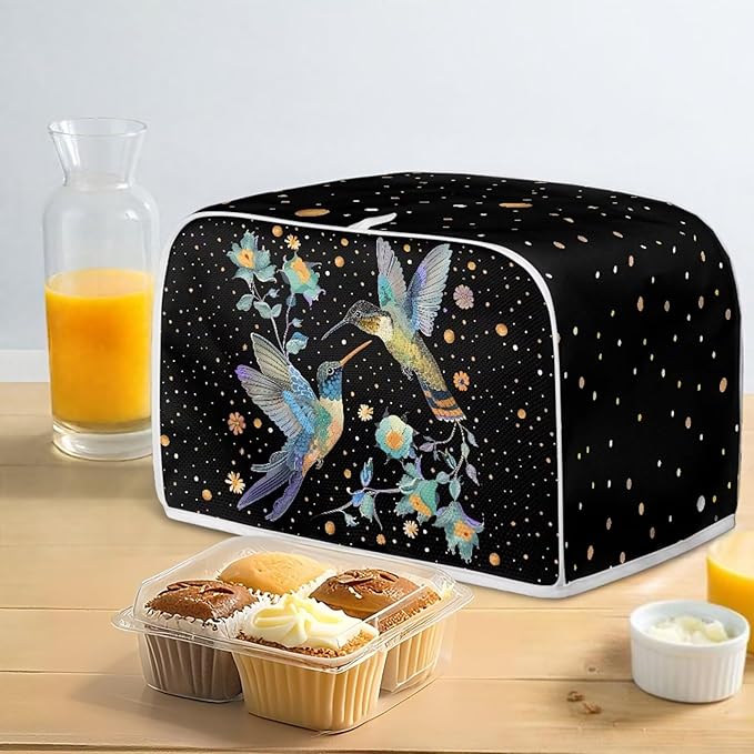 Hummingbirds Print 2 Slice Toaster Cover Waterproof Toaster Dust Cover Fingerprint Protection for Kitchen Small Appliance
