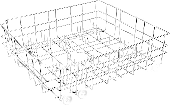 Upgrade W10139223 Dishwasher Lower Rack, 304 Stainless Steel with 6 wheels, designed for a 23-inch built-in dishwasher
