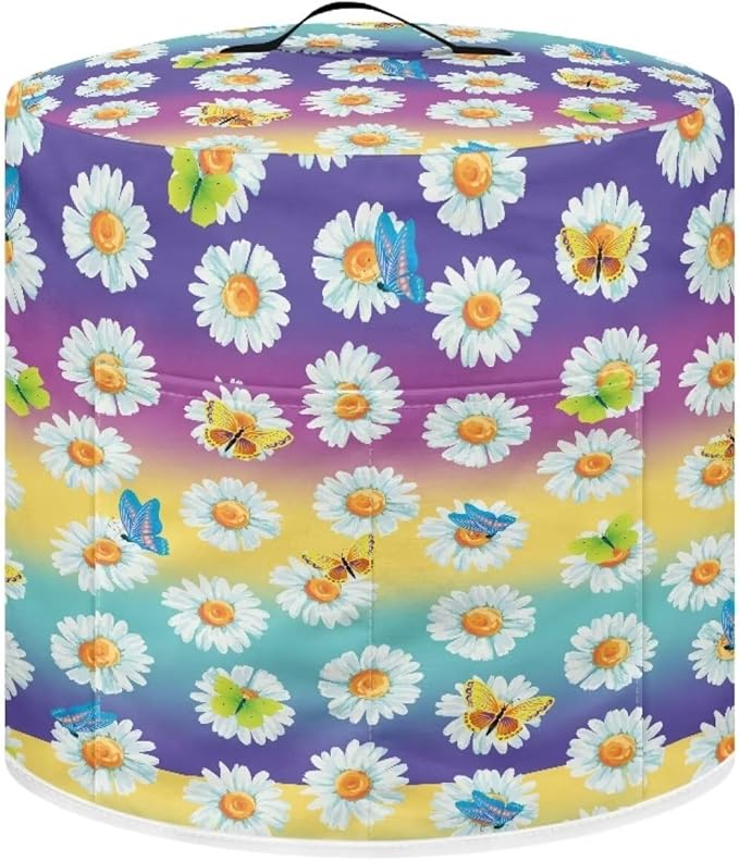 Flashideas Daisy Butterfly Pressure Cooker Cover, Kitchen Appliance Dust Cover, Rice Cooker Protective Cover with Pocket, Suitable for Air Fryer Cover, Toaster Cover, Oven Cover