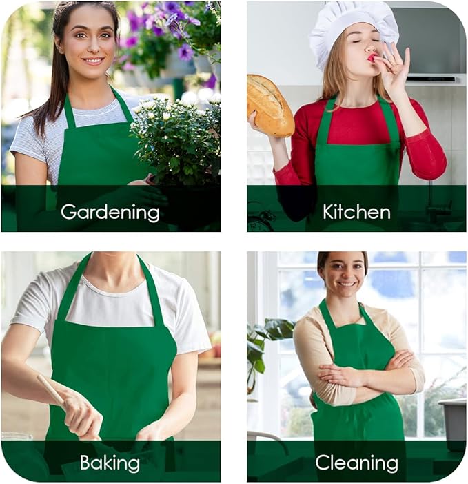 Aprons for Men - 100% Polyester Chef Apron Women with Extra Long Ties - Cooking Aprons for Women & Mens Apron