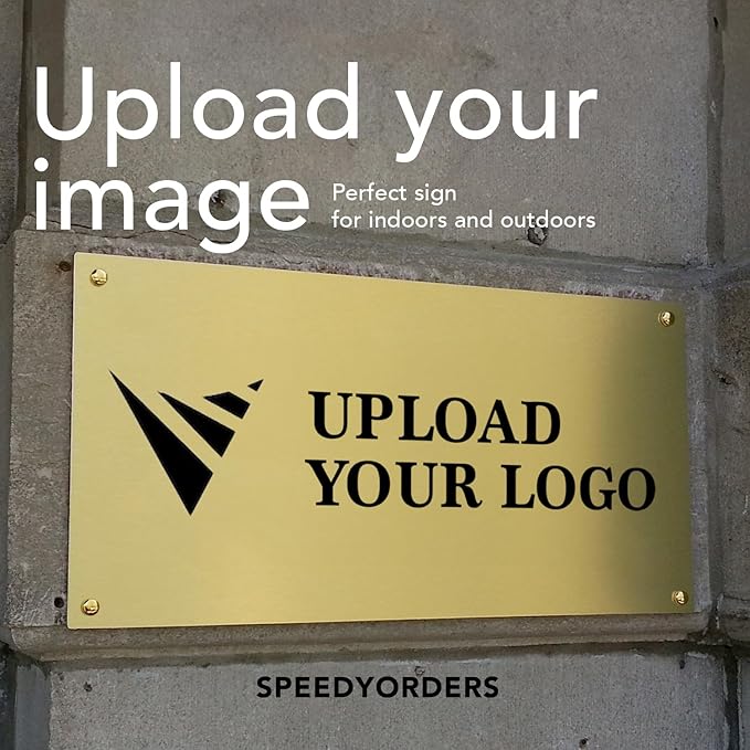 Custom Metal Signs, Personalized Aluminum, Customized Safety, Business Signs, Waterproof Outdoor, White Aluminum (Logo, 36x24 In)