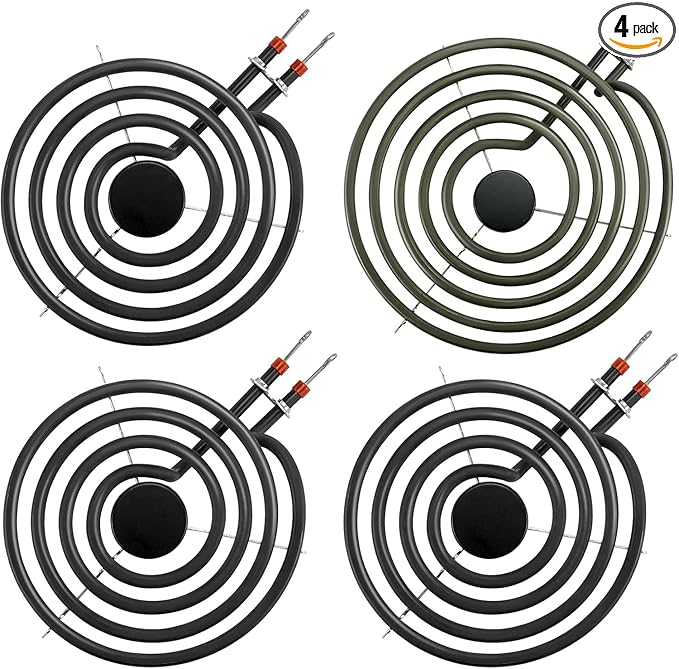Masfrio MP15YA & MP21YA Electric Range Burner Element Set, 3x6" 1500W & 1x8" 2100W 230V Coils, Replacement for Maytag, Whirlpool, Kenmore, Amana, Norge Stoves