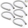 Stainless Steel Braided Water Connectors with Reinforced PVC Inner Hose for Faucets, 3/8" Compression x 3/8" Compression, 20" Length (5Pack)