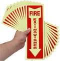 iSYFIX Fire Extinguisher Glow in the Dark Sticker Sign – 12 Pack 4x12 Inch – Premium Self-Adhesive Vinyl, Laminated for Ultimate UV, Weather, Scratch, Water and Fade Resistance, Indoor and Outdoor