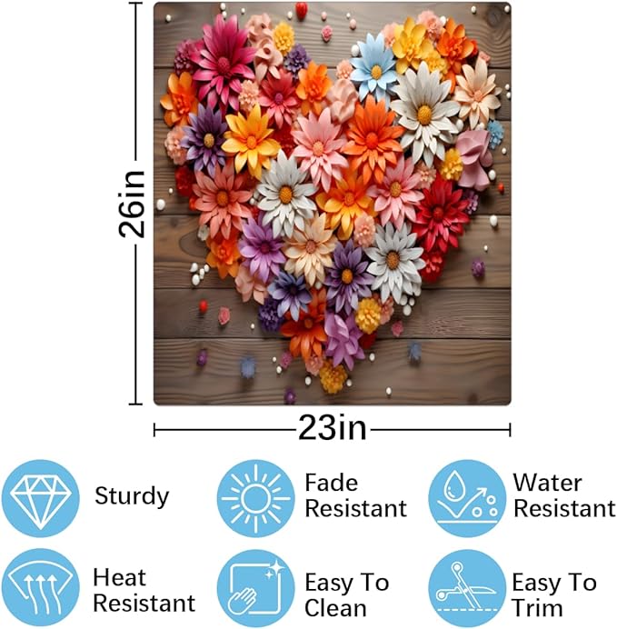 Valentine's Day Floral Board Dishwasher Magnet Cover, Reusable Refrigerator Panel Stickers Microwave Front Door Covers Magnets for Kitchen Home Appliances Holiday Party Decorations 23 X 26 in
