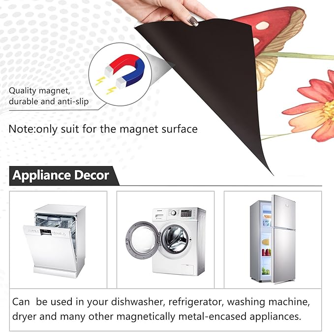 Frog Mushroom Dishwasher Magnet Cover Magnet Sticker for Kitchen 23x26in Dish Washer Magnet Cover Refrigerator Magnets Panel Decal Pad